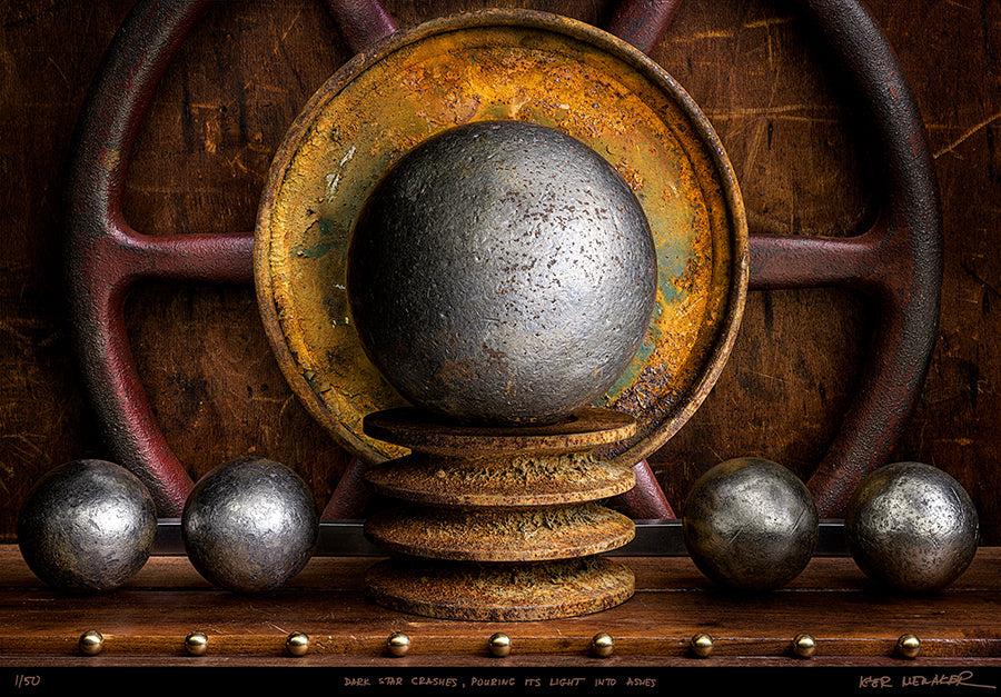 Dark star crashes, pouring its light into ashes