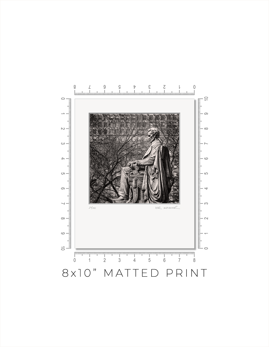 Abraham Lincoln Monument in Grant Park West View - Igor Menaker Fine Art Photography
