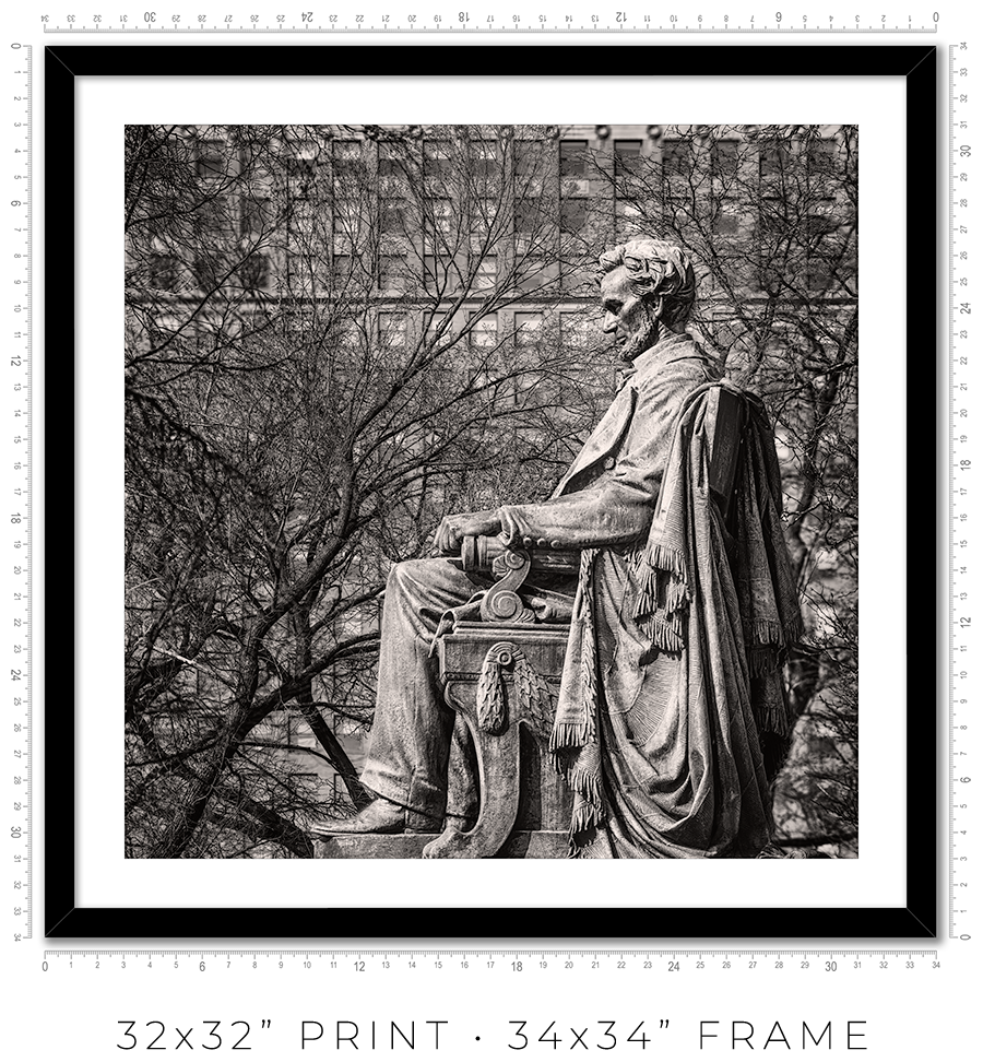 Abraham Lincoln Monument in Grant Park West View - Igor Menaker Fine Art Photography