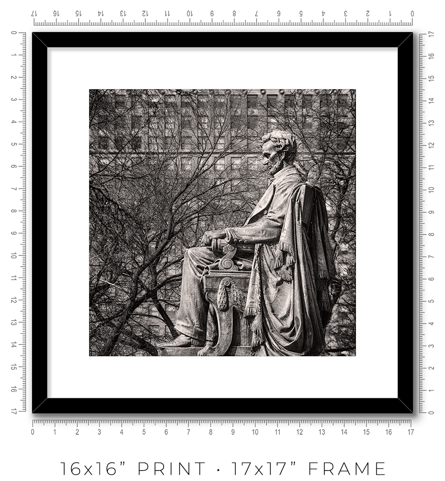 Abraham Lincoln Monument in Grant Park West View - Igor Menaker Fine Art Photography