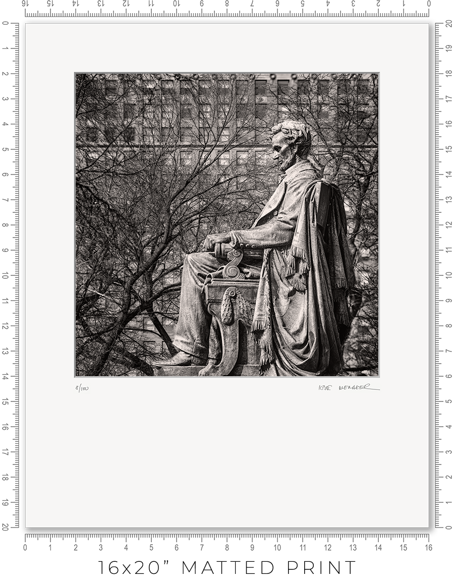 Abraham Lincoln Monument in Grant Park West View - Igor Menaker Fine Art Photography