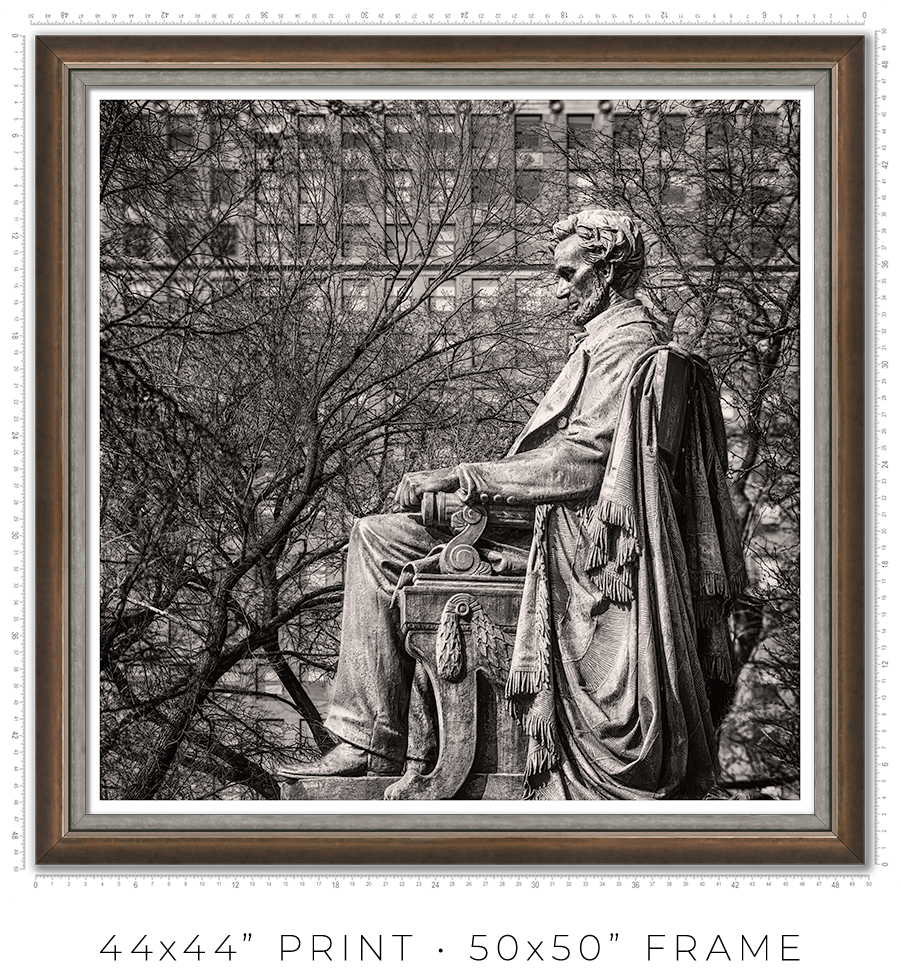 Abraham Lincoln Monument in Grant Park West View - Igor Menaker Fine Art Photography