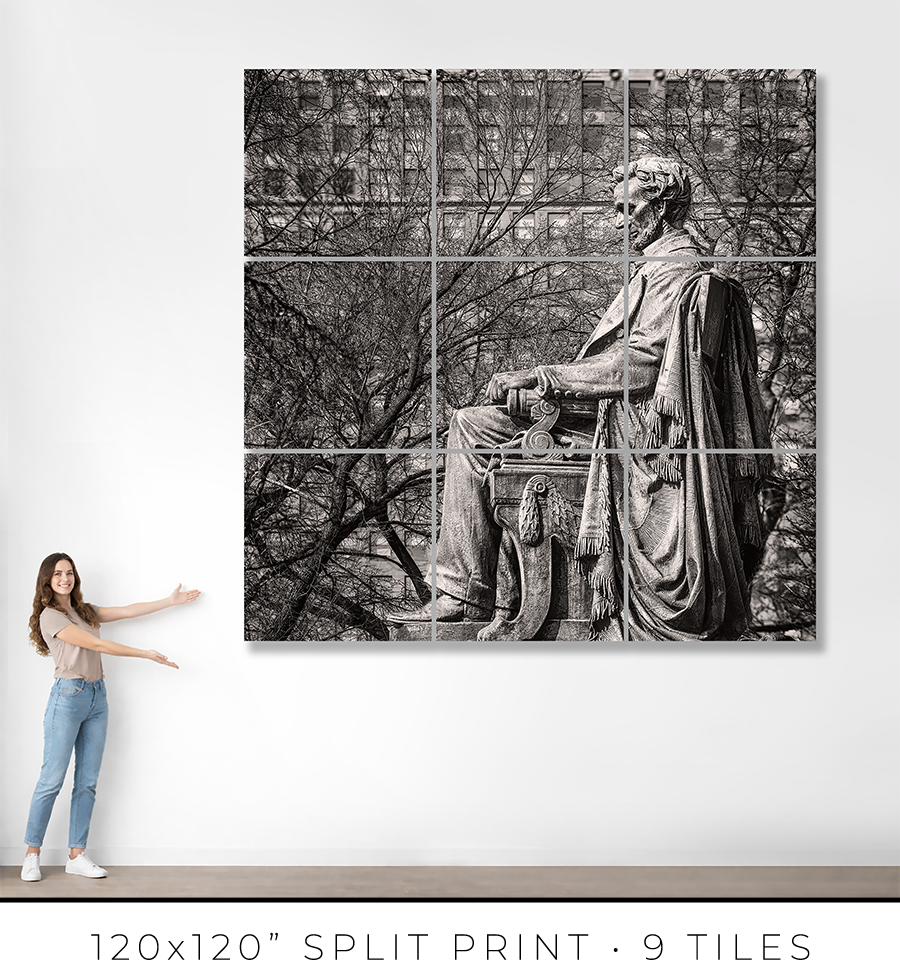 Abraham Lincoln Monument in Grant Park West View - Igor Menaker Fine Art Photography