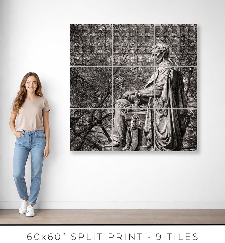 Abraham Lincoln Monument in Grant Park West View - Igor Menaker Fine Art Photography
