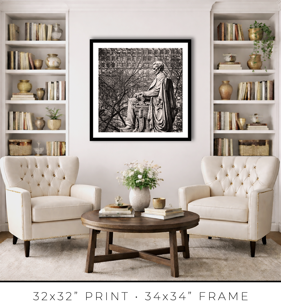 Abraham Lincoln Monument in Grant Park West View - Igor Menaker Fine Art Photography