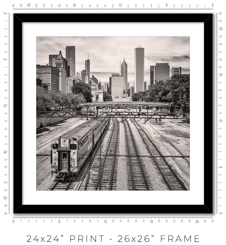 Chicago Skyline Above the Metra Electric Line - Igor Menaker Fine Art Photography