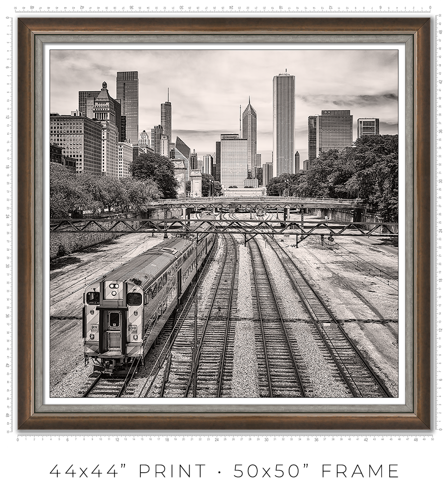Chicago Skyline Above the Metra Electric Line - Igor Menaker Fine Art Photography