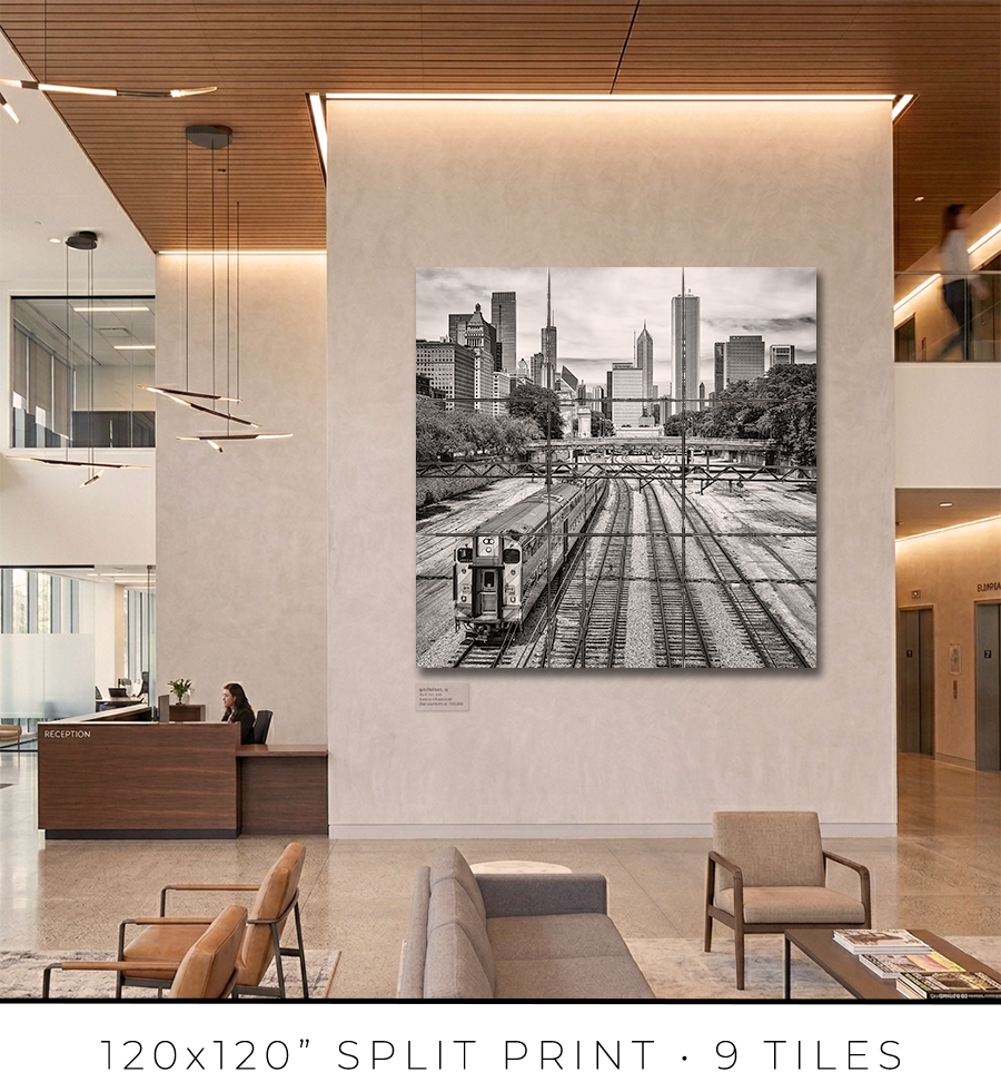 Chicago Skyline Above the Metra Electric Line - Igor Menaker Fine Art Photography