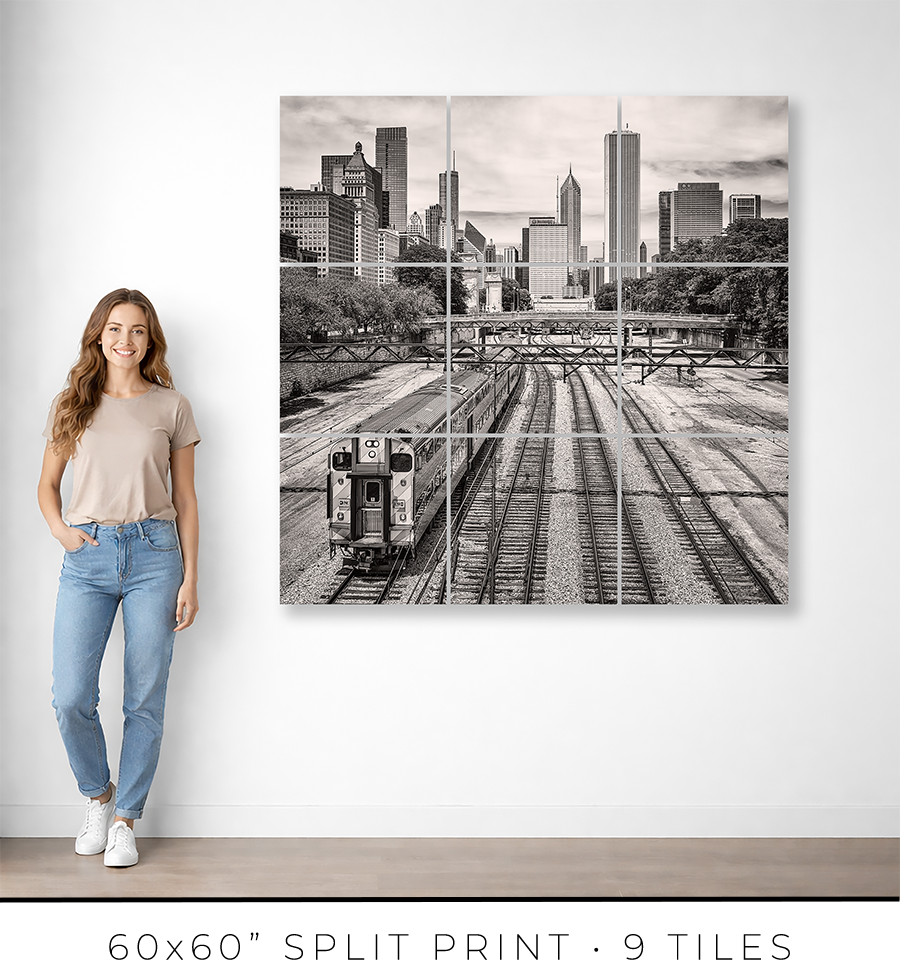 Chicago Skyline Above the Metra Electric Line - Igor Menaker Fine Art Photography