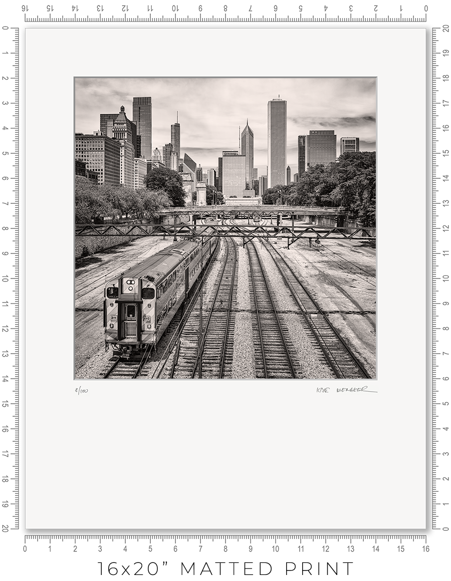 Chicago Skyline Above the Metra Electric Line - Igor Menaker Fine Art Photography