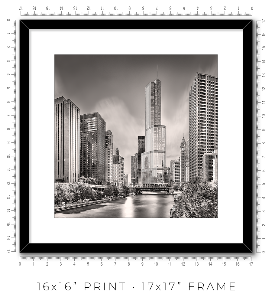 Chicago Skyline from Columbus Drive Bridge