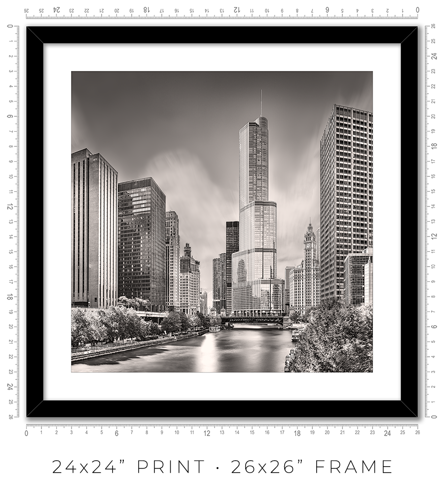 Chicago Skyline from Columbus Drive Bridge