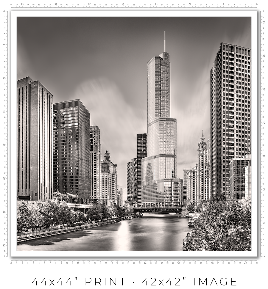 Chicago Skyline from Columbus Drive Bridge