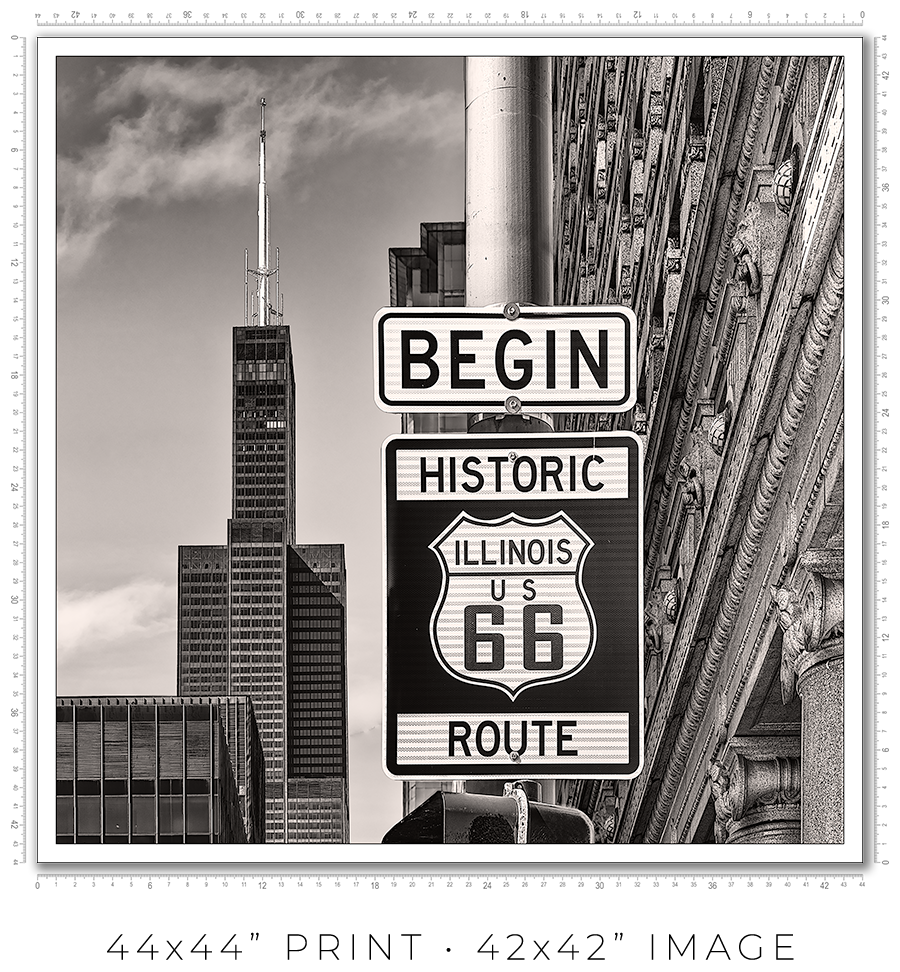 Historic Route 66 Begin Sign - Igor Menaker Fine Art Photography
