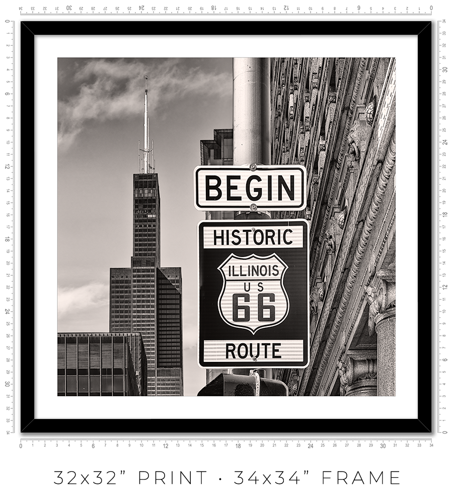 Historic Route 66 Begin Sign - Igor Menaker Fine Art Photography
