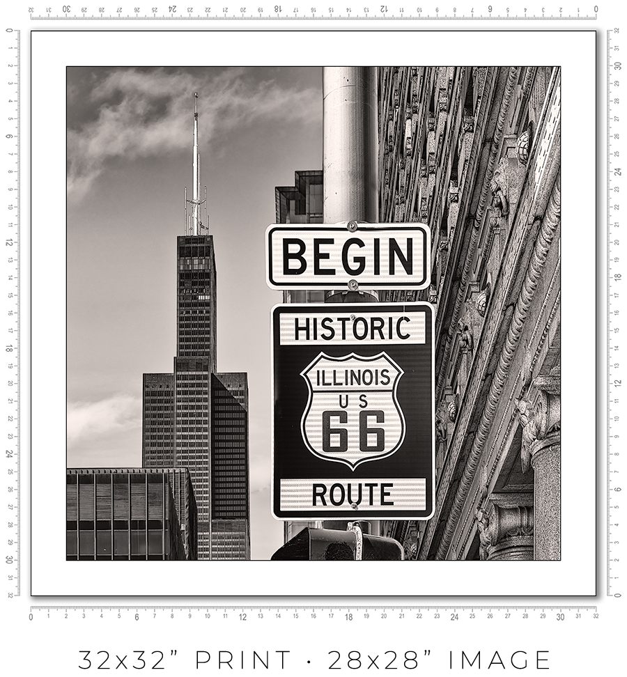 Historic Route 66 Begin Sign - Igor Menaker Fine Art Photography
