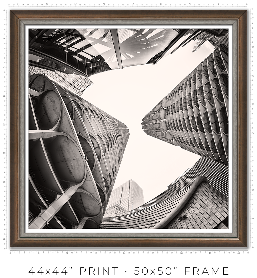 Marina City Looking Up Between the Towers