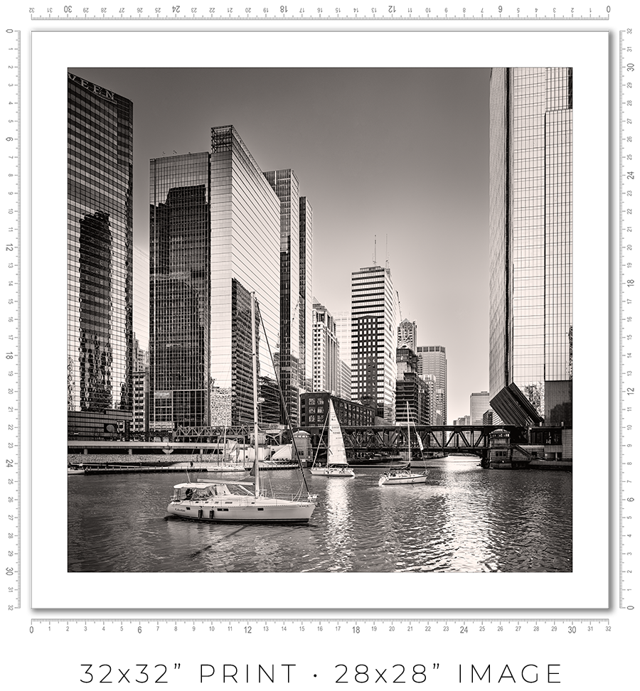 Sailboats Waiting At Wolf Point - Igor Menaker Fine Art Photography