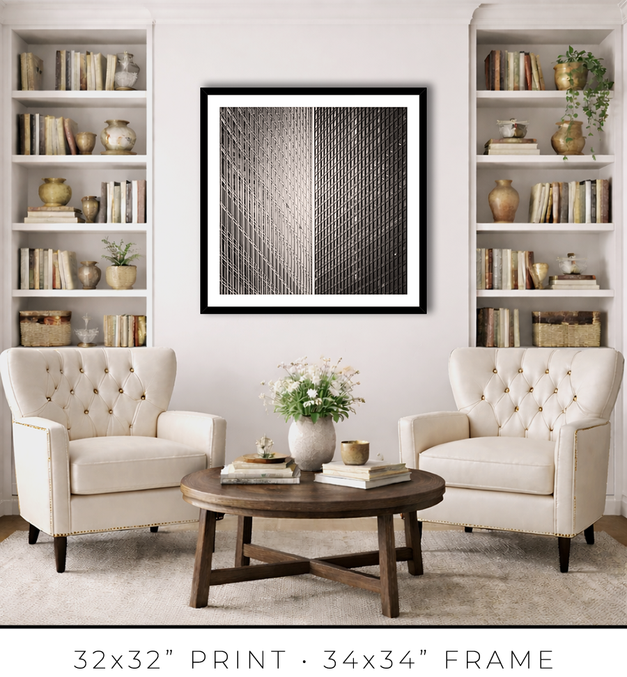 Sliver of Light Between Glass Towers