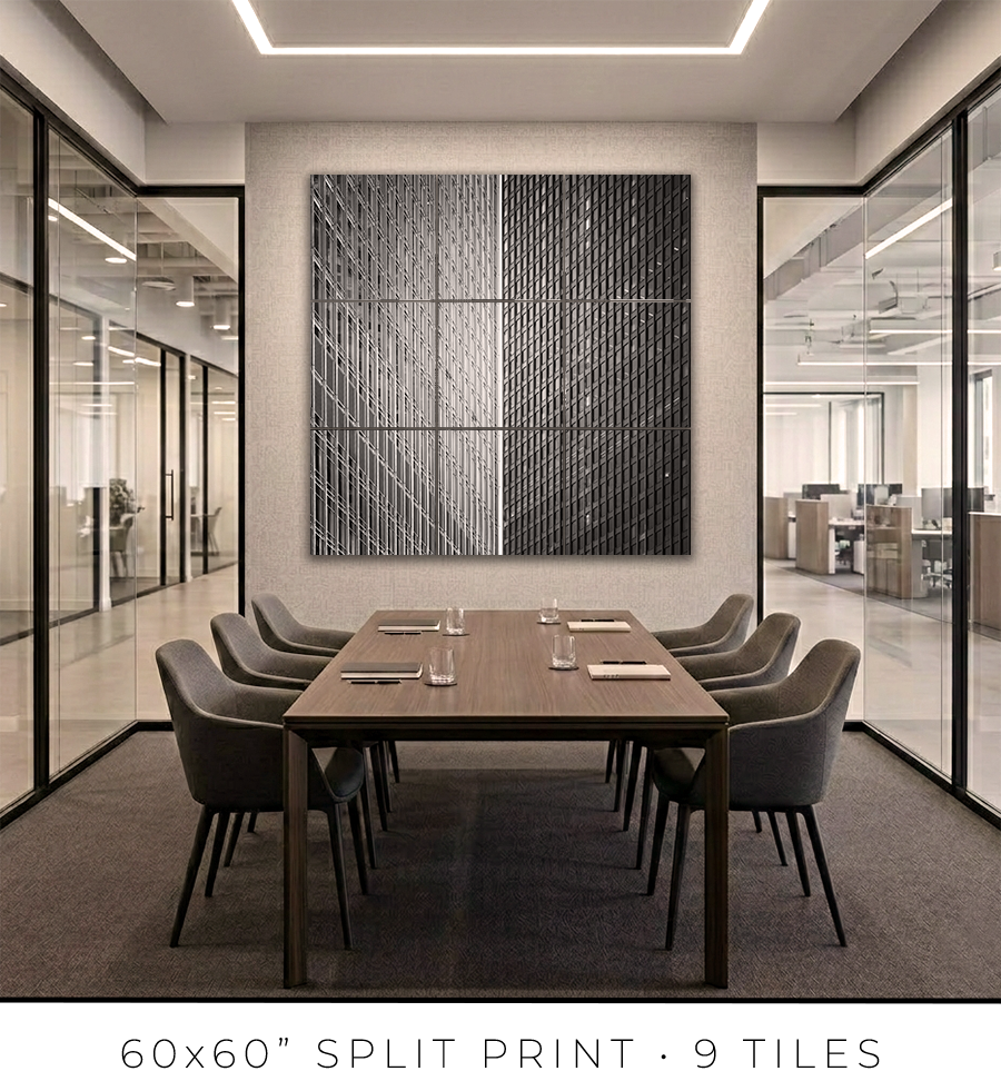 Sliver of Light Between Glass Towers