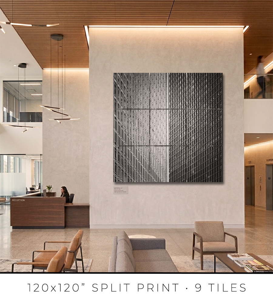 Sliver of Light Between Glass Towers