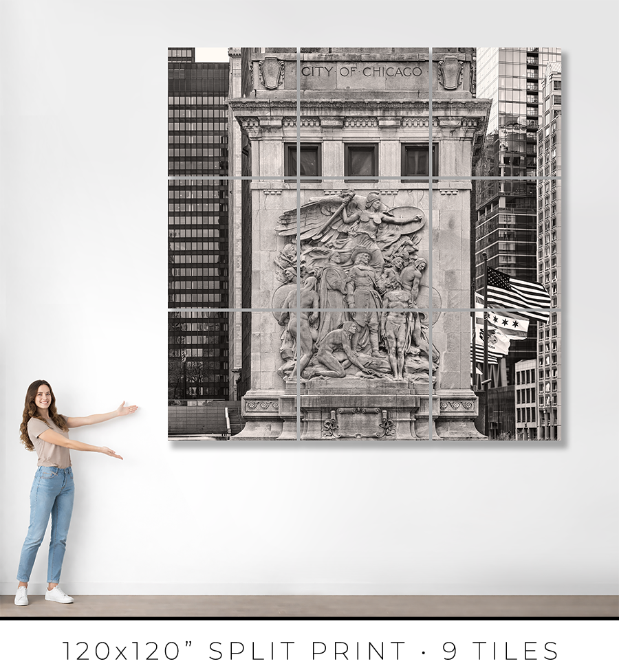 The Discoverers Relief Sculpture on DuSable Bridge