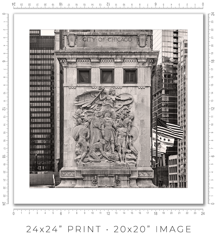 The Discoverers Relief Sculpture on DuSable Bridge