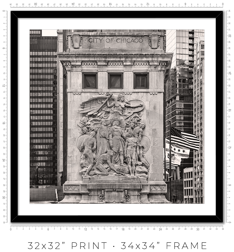 The Discoverers Relief Sculpture on DuSable Bridge