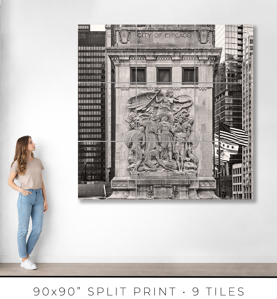 The Discoverers Relief Sculpture on DuSable Bridge