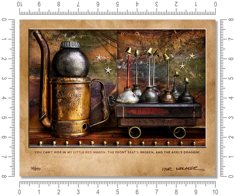 You can't ride in my little red wagon. The front seat's broken, and the axel's draggin'.