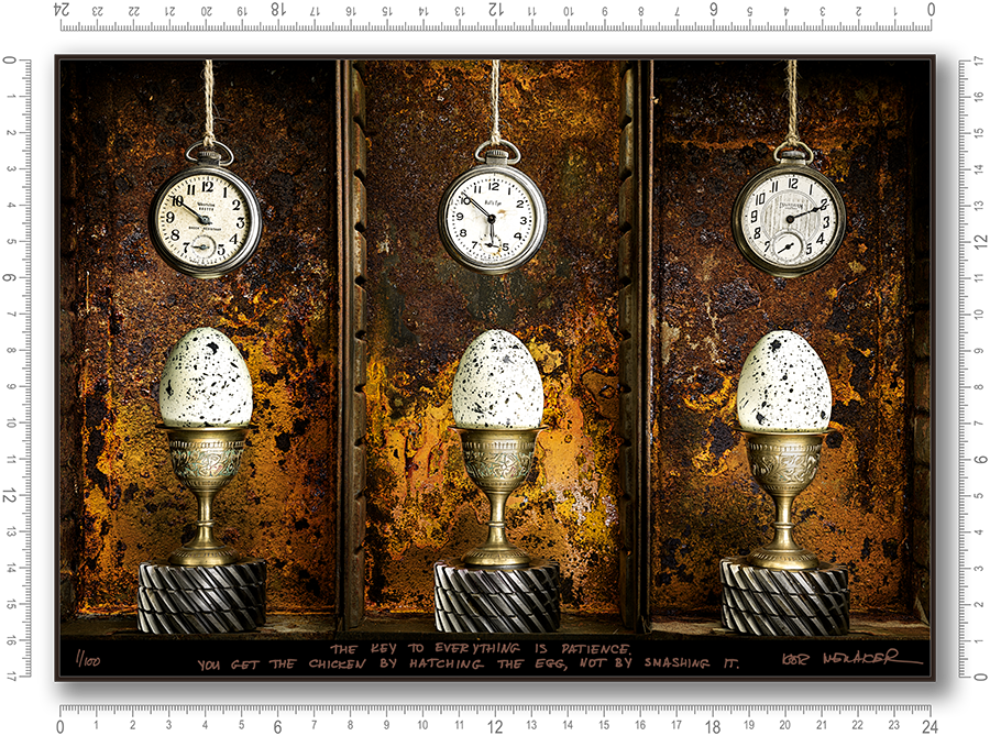 The key to everything is patience. You get the chicken by hatching the egg, not by smashing it. - Igor Menaker Fine Art Photography