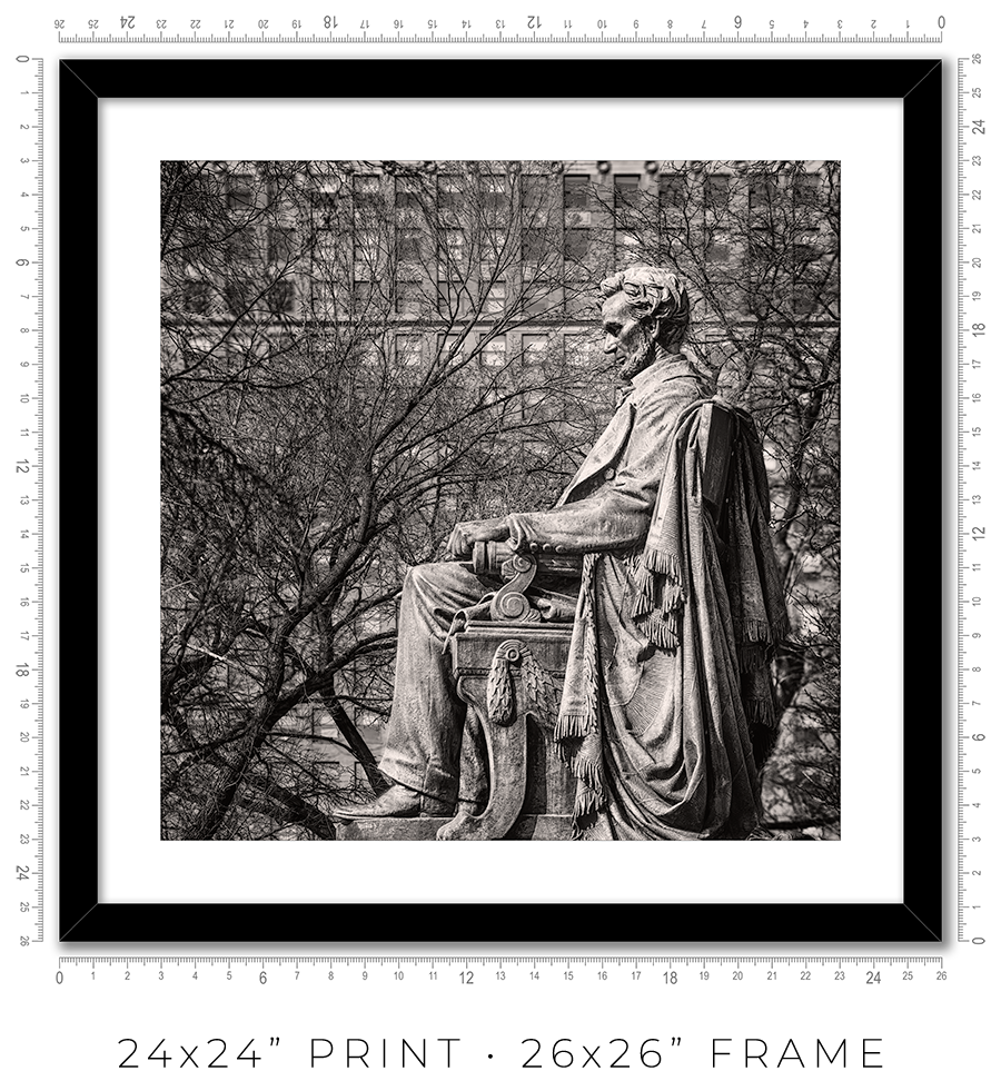 Abraham Lincoln Monument in Grant Park West View - Igor Menaker Fine Art Photography