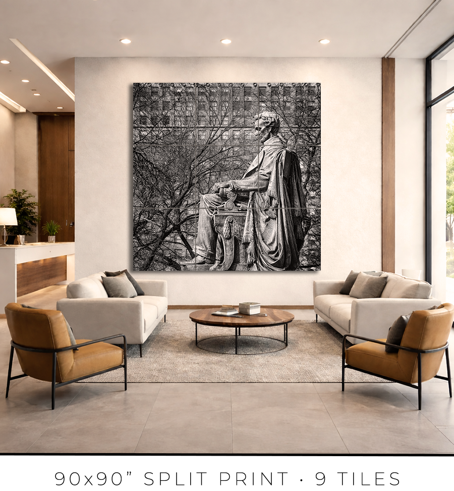 Abraham Lincoln Monument in Grant Park West View - Igor Menaker Fine Art Photography