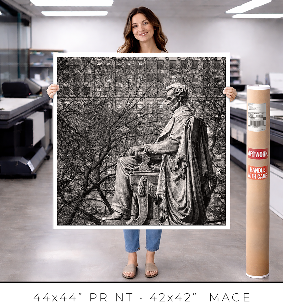 Abraham Lincoln Monument in Grant Park West View - Igor Menaker Fine Art Photography