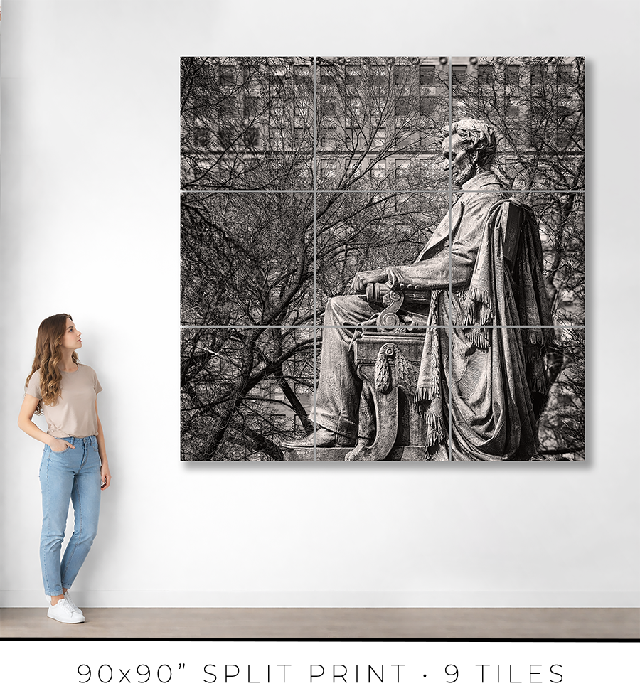 Abraham Lincoln Monument in Grant Park West View - Igor Menaker Fine Art Photography