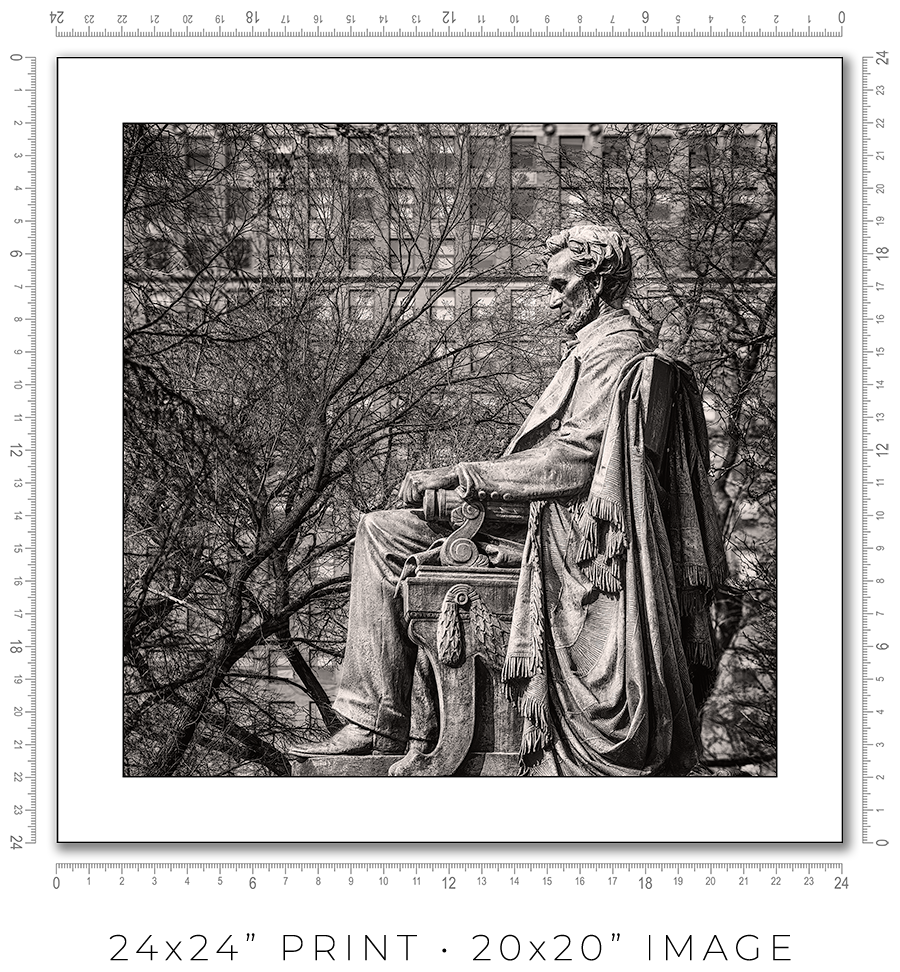 Abraham Lincoln Monument in Grant Park West View - Igor Menaker Fine Art Photography