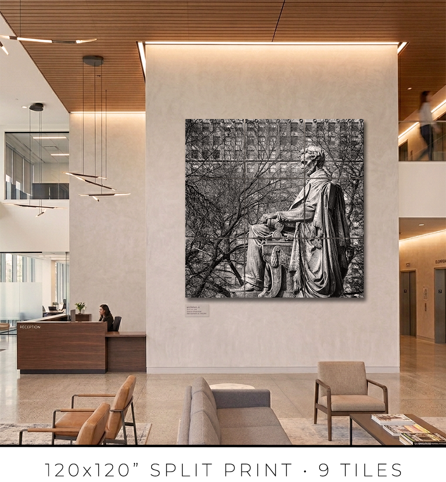 Abraham Lincoln Monument in Grant Park West View - Igor Menaker Fine Art Photography