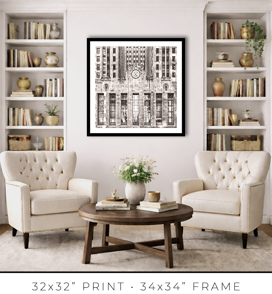 Chicago Board of Trade - LaSalle Street Facade - Igor Menaker Fine Art Photography