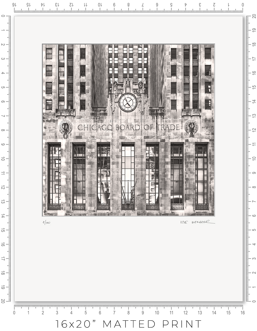 Chicago Board of Trade - LaSalle Street Facade - Igor Menaker Fine Art Photography