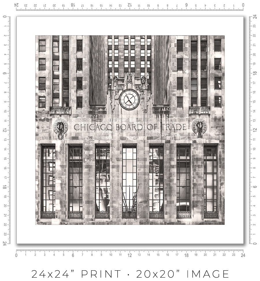 Chicago Board of Trade - LaSalle Street Facade - Igor Menaker Fine Art Photography