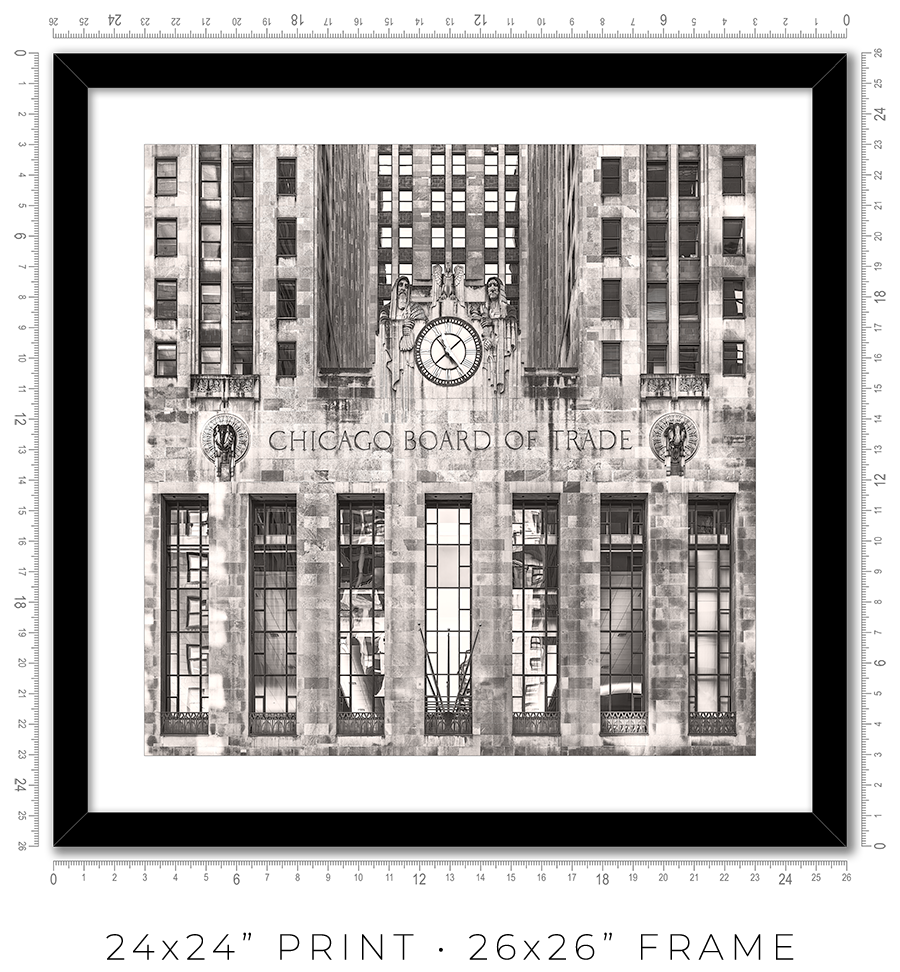 Chicago Board of Trade - LaSalle Street Facade - Igor Menaker Fine Art Photography
