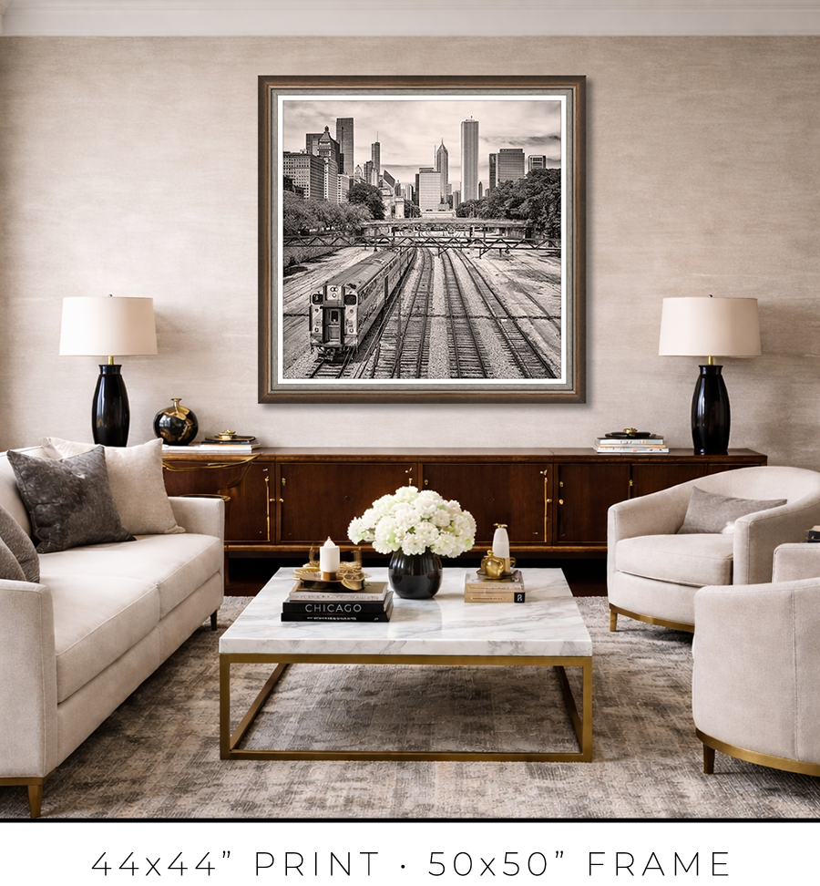 Chicago Skyline Above the Metra Electric Line - Igor Menaker Fine Art Photography