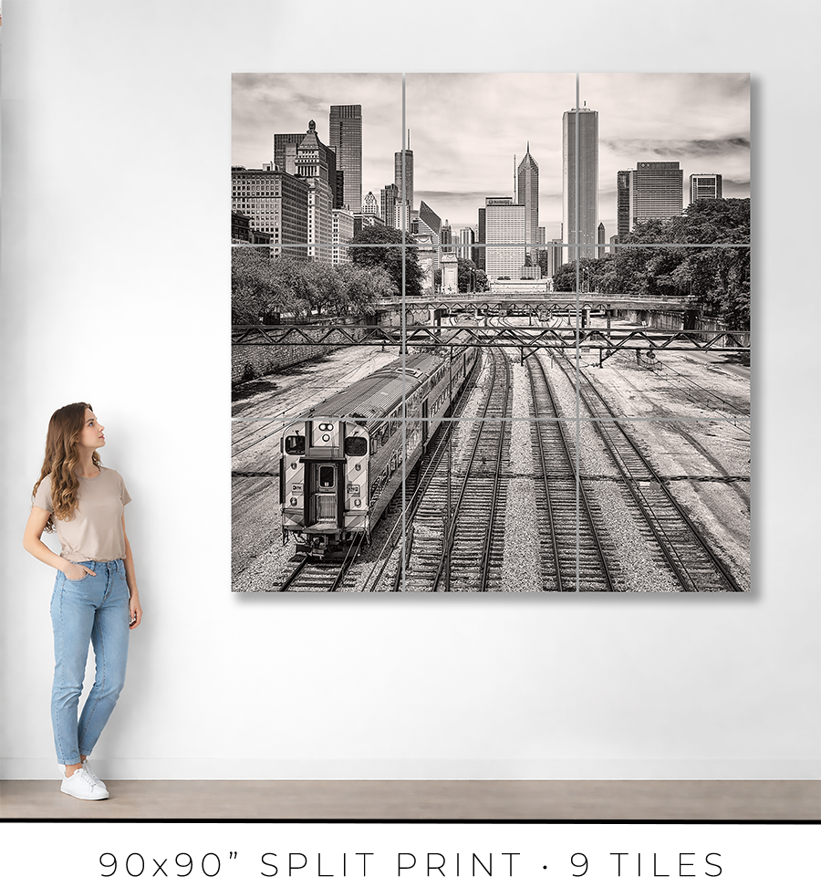 Chicago Skyline Above the Metra Electric Line - Igor Menaker Fine Art Photography