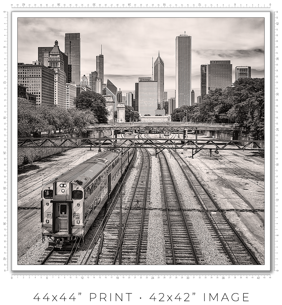 Chicago Skyline Above the Metra Electric Line - Igor Menaker Fine Art Photography