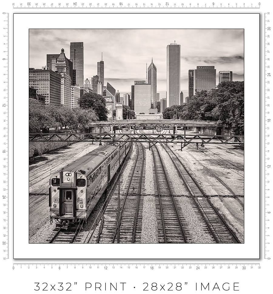 Chicago Skyline Above the Metra Electric Line - Igor Menaker Fine Art Photography