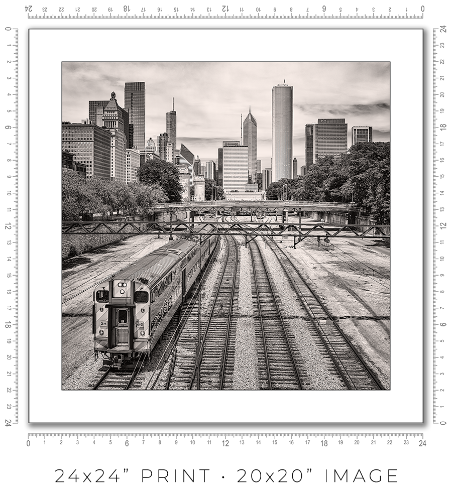 Chicago Skyline Above the Metra Electric Line - Igor Menaker Fine Art Photography