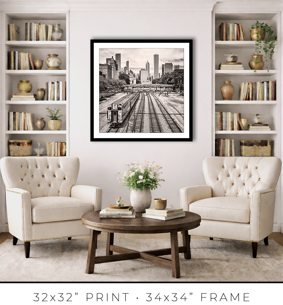Chicago Skyline Above the Metra Electric Line - Igor Menaker Fine Art Photography
