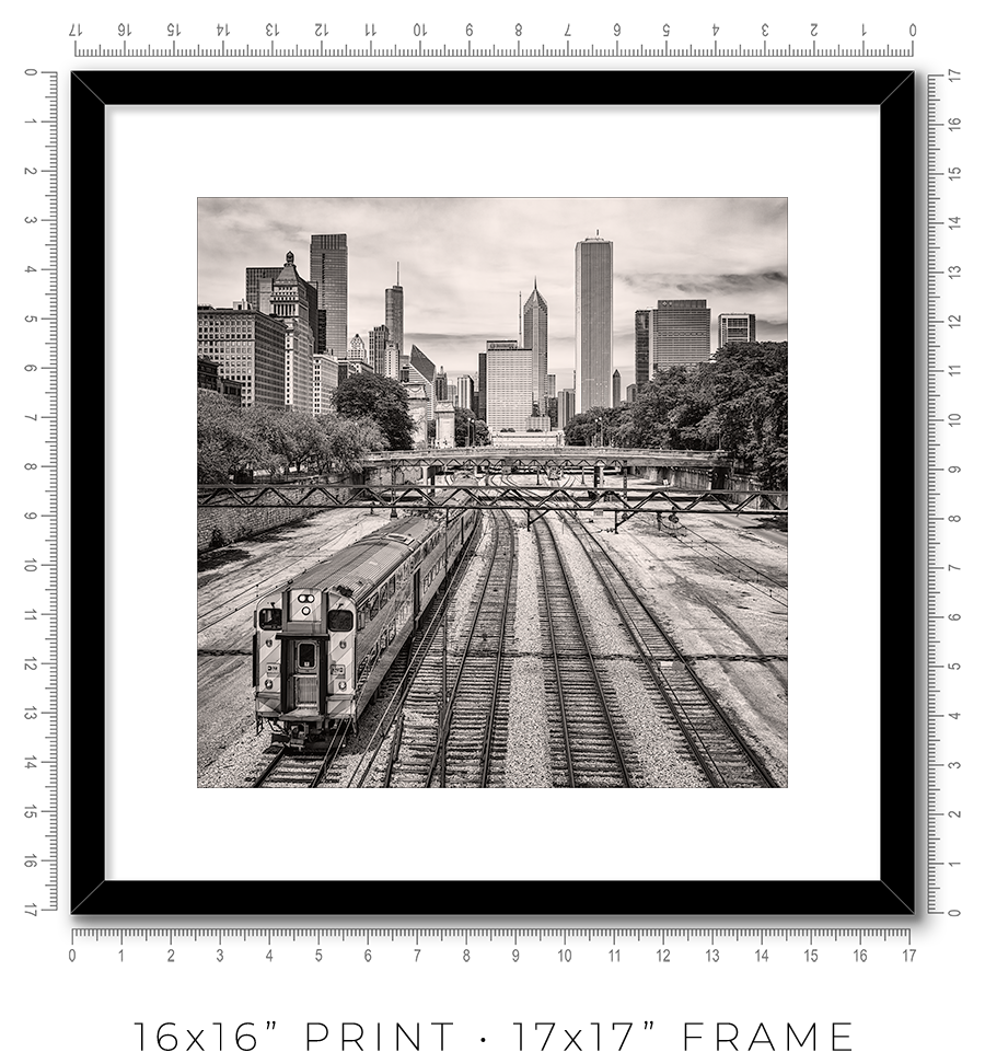 Chicago Skyline Above the Metra Electric Line - Igor Menaker Fine Art Photography