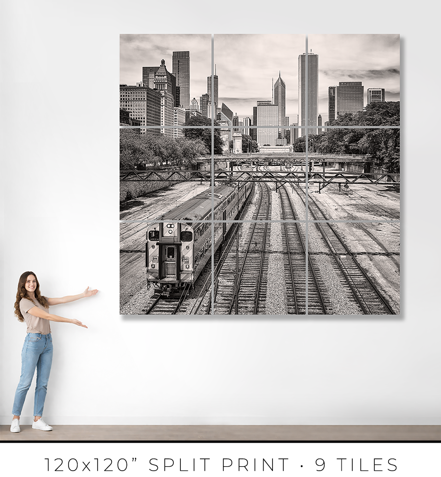 Chicago Skyline Above the Metra Electric Line - Igor Menaker Fine Art Photography