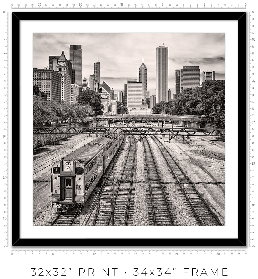Chicago Skyline Above the Metra Electric Line - Igor Menaker Fine Art Photography